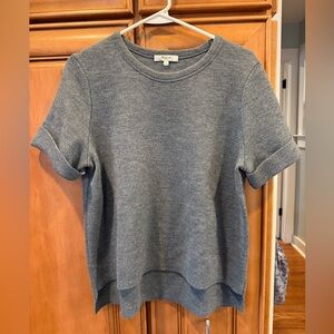 Madewell Heather Gray Short Sleeve Wool Blend Tee women’s size Large